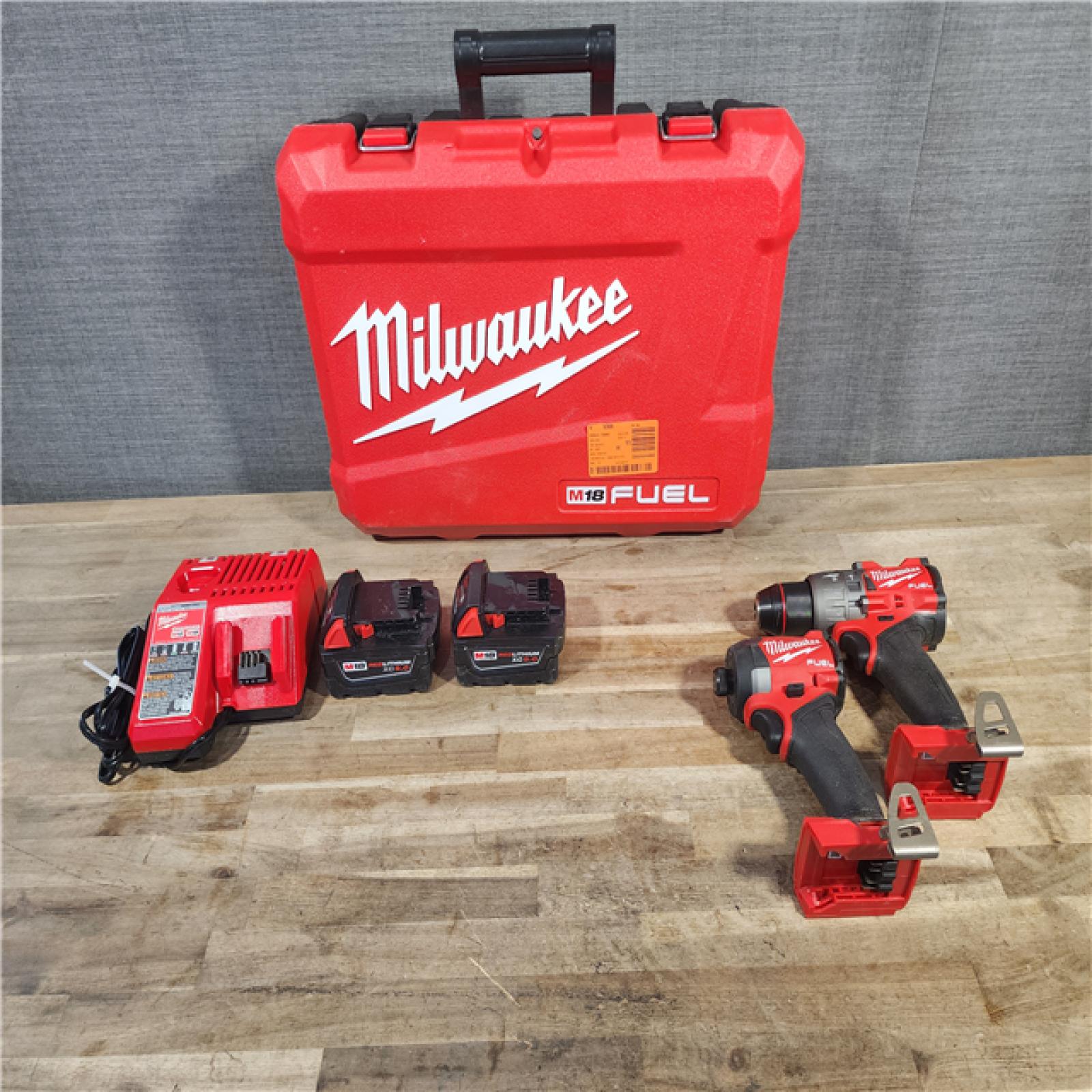 HOUSTON LOCATION - AS-IS MILWAUKEE FUEL 18V Lithium-Ion Brushless Cordless Hammer Drill and Impact Driver Combo Kit