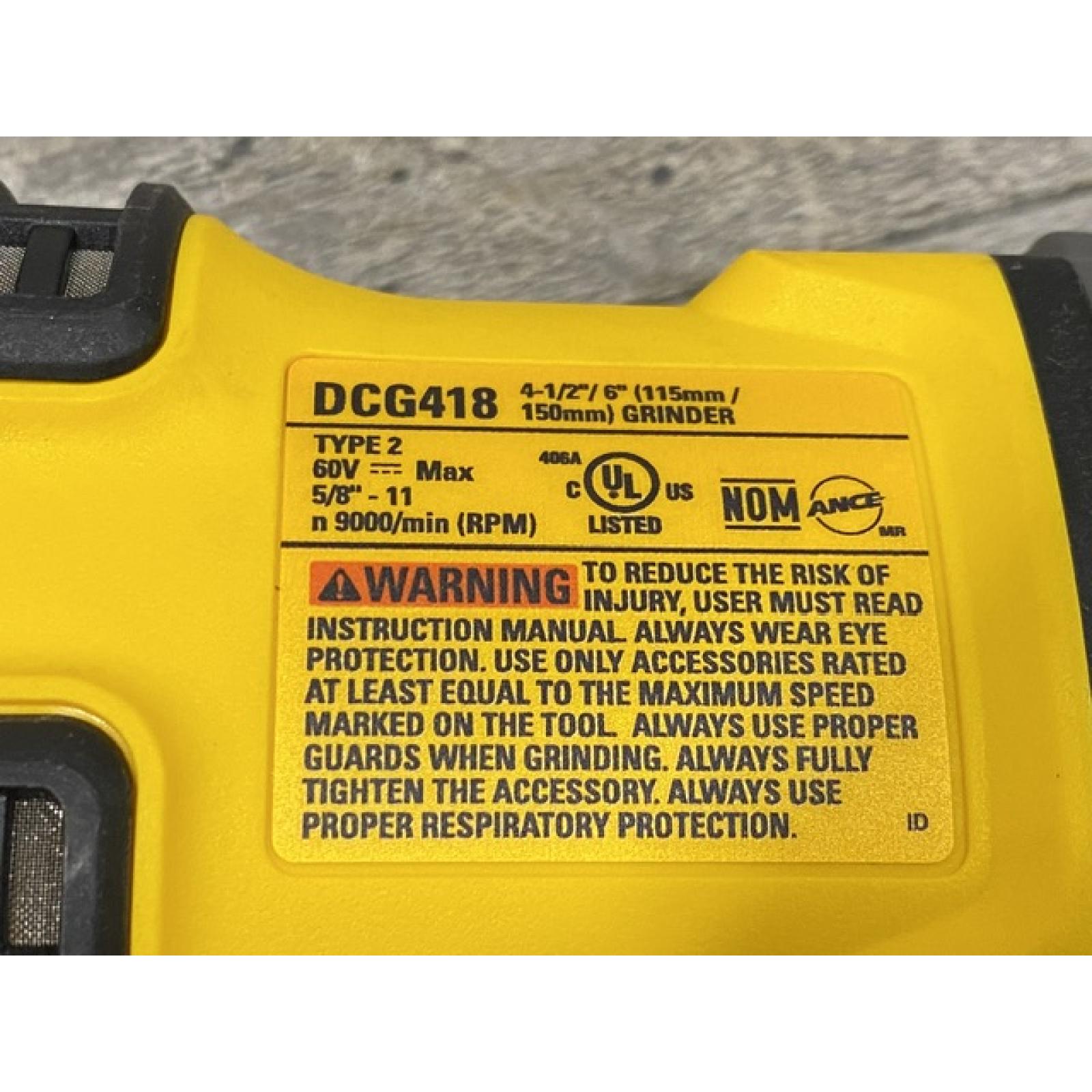 AS-IS DEWALT FLEXVOLT 60V MAX Cordless Brushless 4.5 in. to 6 in. Small Angle Grinder with Kickback Brake (Tool Only)