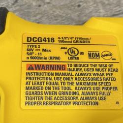 AS-IS DEWALT FLEXVOLT 60V MAX Cordless Brushless 4.5 in. to 6 in. Small Angle Grinder with Kickback Brake (Tool Only)