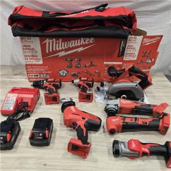 AS-IS Milwaukee M18 18-Volt Lithium-Ion Cordless Combo Kit 7-Tool with 2-Batteries, Charger and Tool Bag