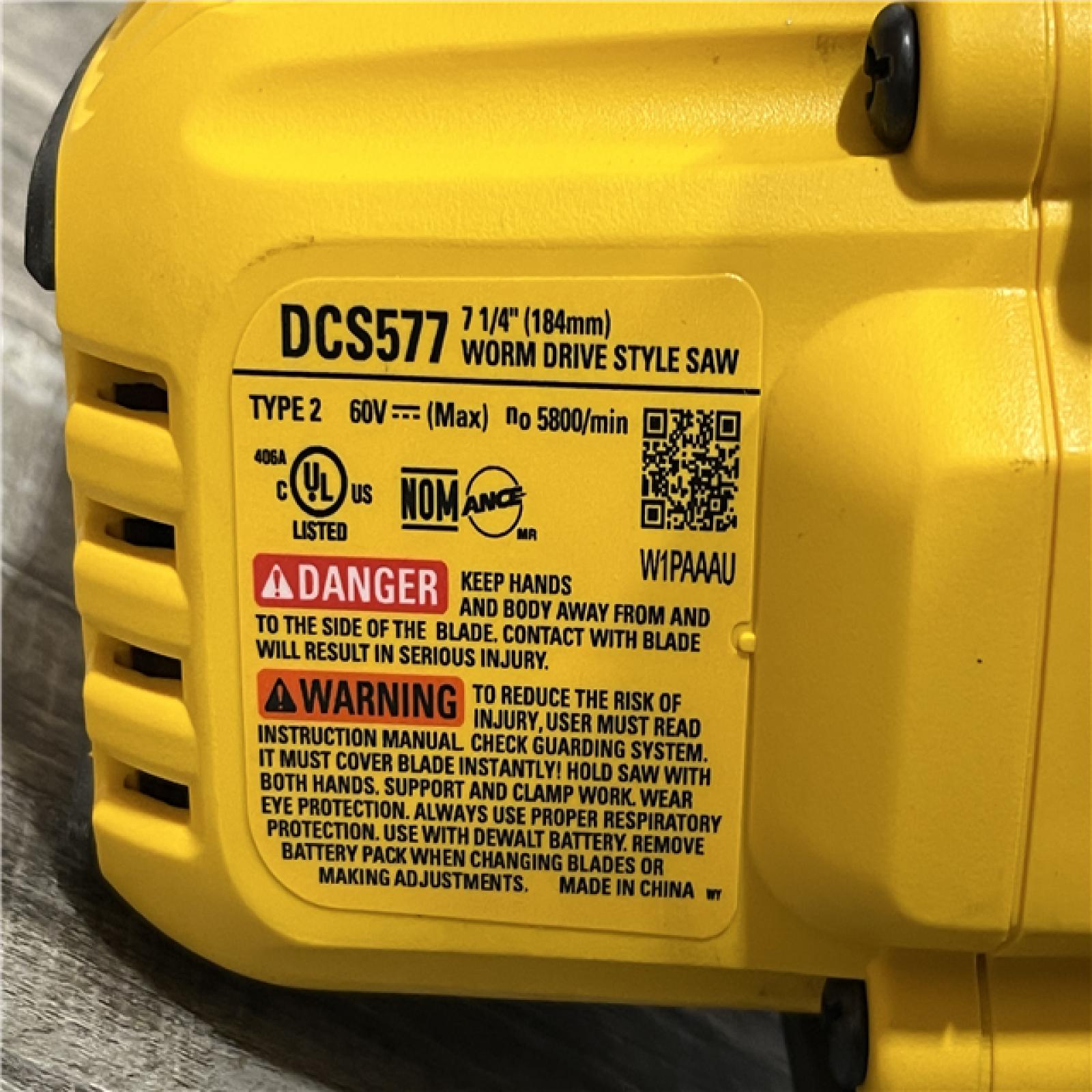 AS-IS DEWALT FLEXVOLT 60V MAX Cordless Brushless 7-1/4 in. Wormdrive Style Circular Saw (Tool Only)