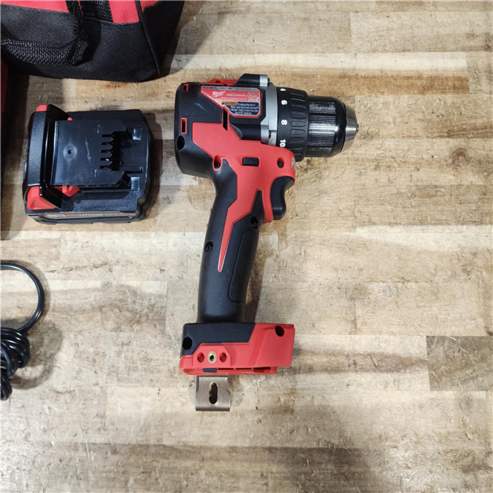 HOUSTON LOCATION - AS - IS Milwaukee 18V Lithium-Ion Brushless Cordless 1/2 in. Compact Drill/Driver with kit