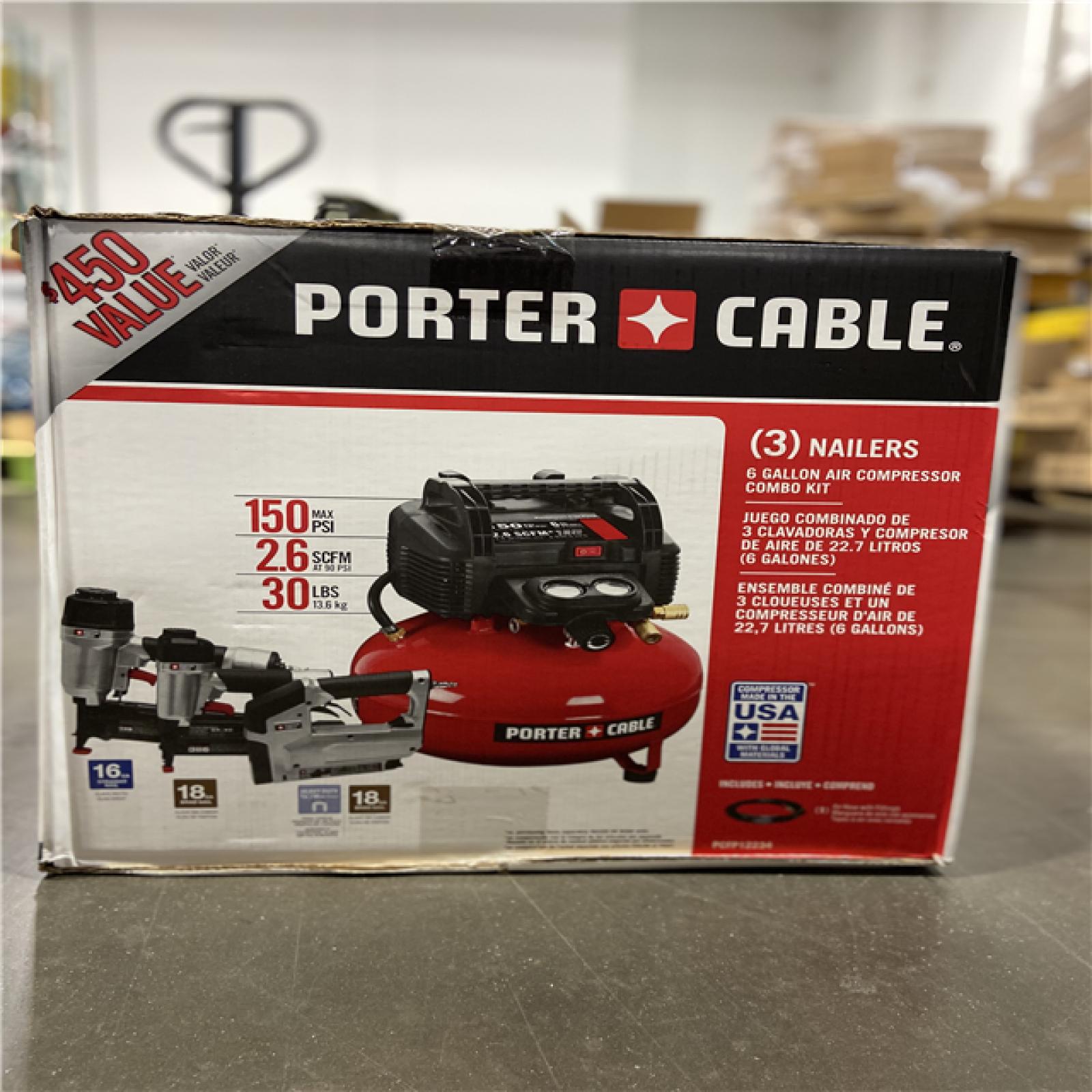 NEW! - Porter Cable 3-Tool and Compressor Combo Kit