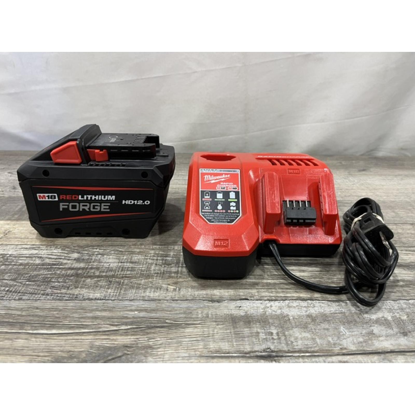 AS-IS Milwaukee 18-Volt Lithium-Ion REDLITHIUM FORGE Starter Kit with 12. 0Ah Battery and Charger