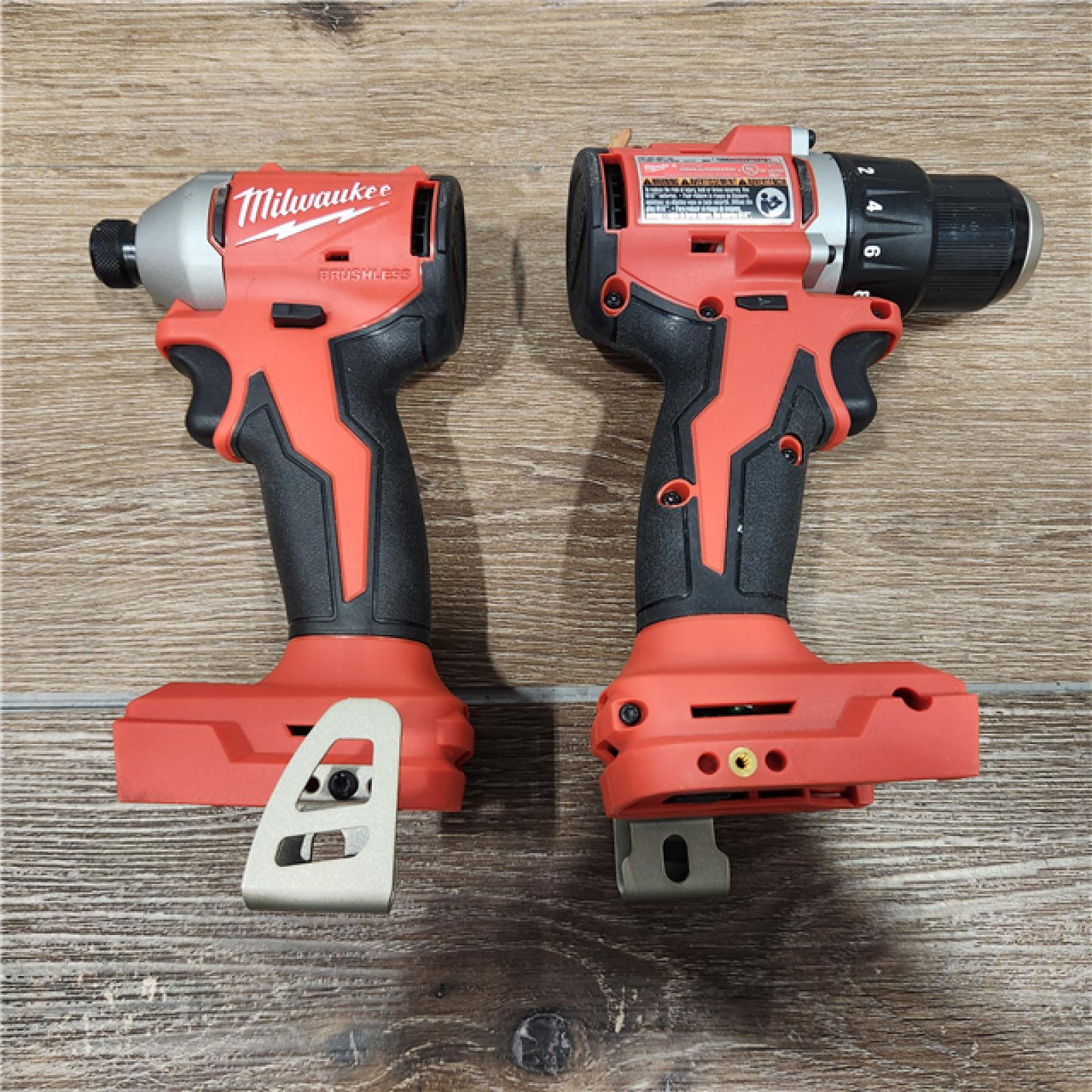 AS-IS Milwaukee 3692-22CT 18V M18 Lithium-Ion Compact Brushless Cordless 2-Tool Combo Kit with 1/2 Drill/Driver and 1/4 Hex Impact Driver 2.0 Ah