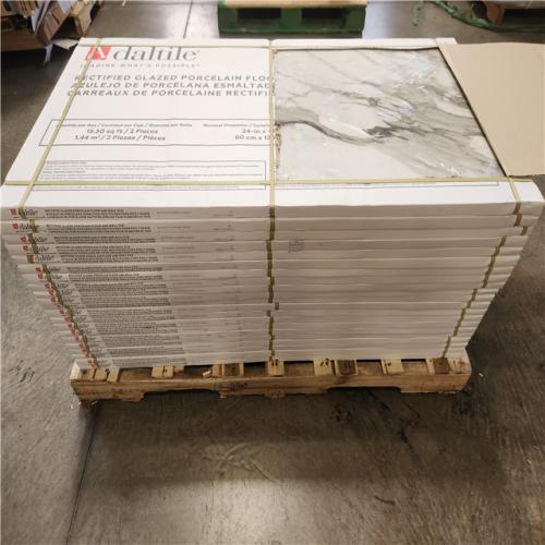 Phoenix NEW Daltile Wenrose Calacatta Topaz 24 in. x 48 in. Polished Porcelain Marble Look Floor and Wall Tile (325 sq. ft./21 case)