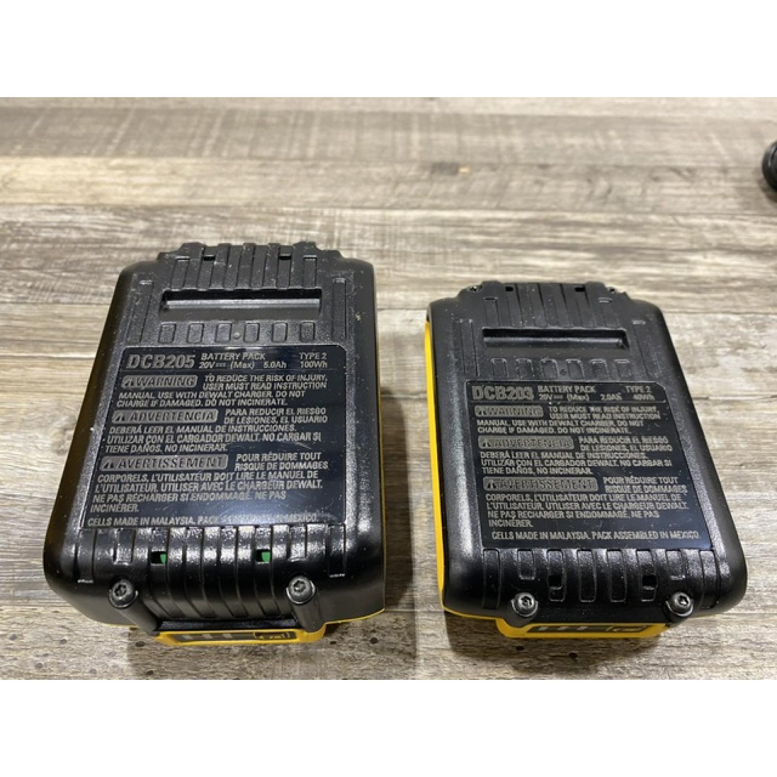 AS-IS DEWALT 20V MAX Lithium-Ion Battery Kit with 5.0Ah and 2.0Ah Battery and Charger