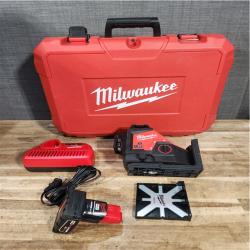 Houston Location AS-IS Milwaukee 12-Volt Lithium-Ion Cordless Green 250 ft. 3-Plane Laser Level Kit
