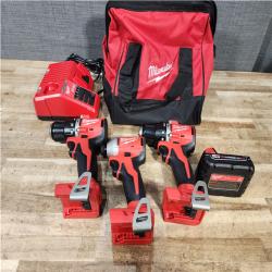 Houston Location AS-IS Milwaukee Drills Hammer/Driver QTY/2 and impact Driver and Battery with Charger