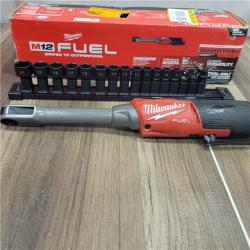 AS-IS M12 FUEL INSIDER 12V Lithium-Ion Brushless Cordless 1/4 in. - 3/8 in. Extended Reach Box Ratchet (Tool-Only)