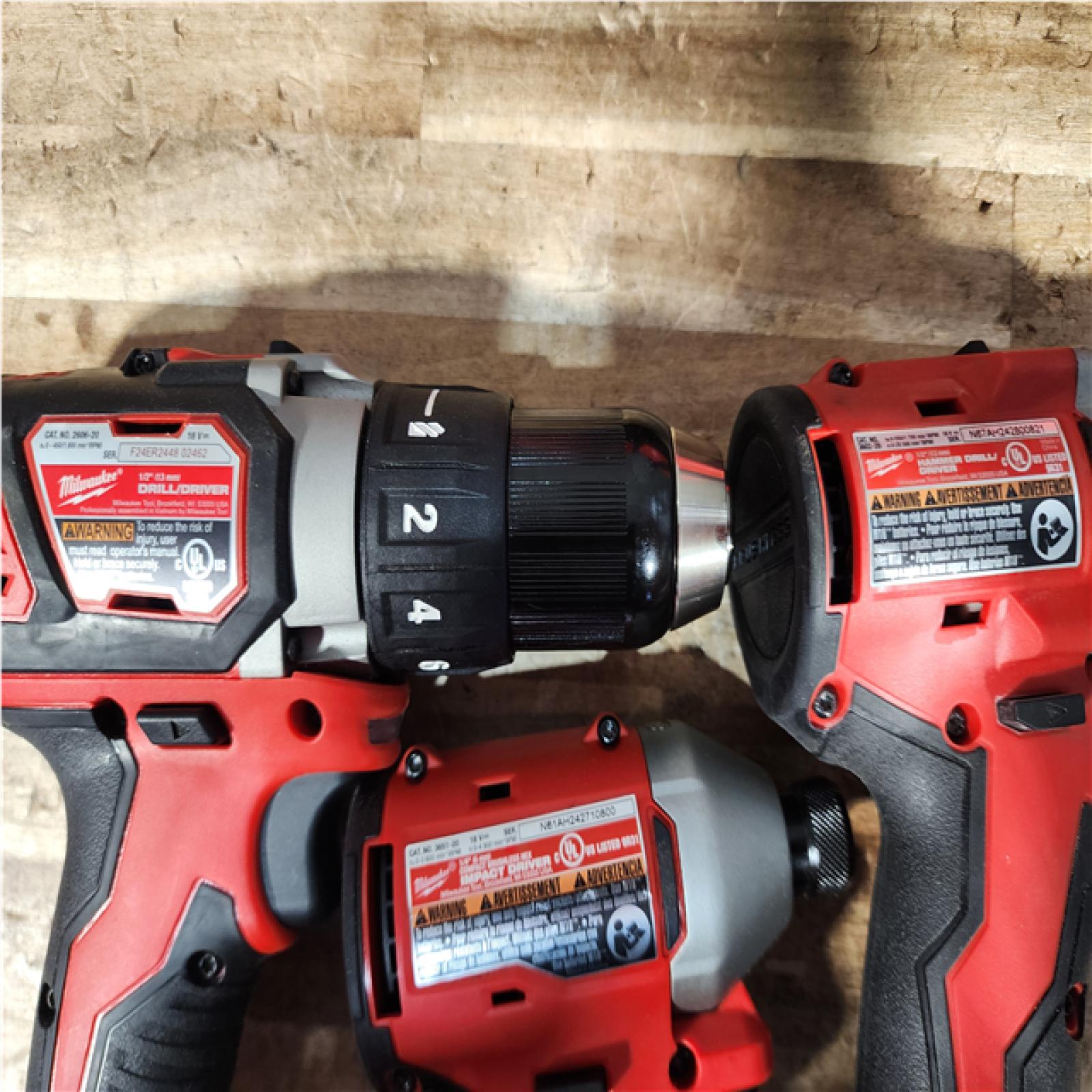 Houston Location AS-IS Milwaukee Drills QTY/2 and Impact and Batteries QTY/2 and Charger