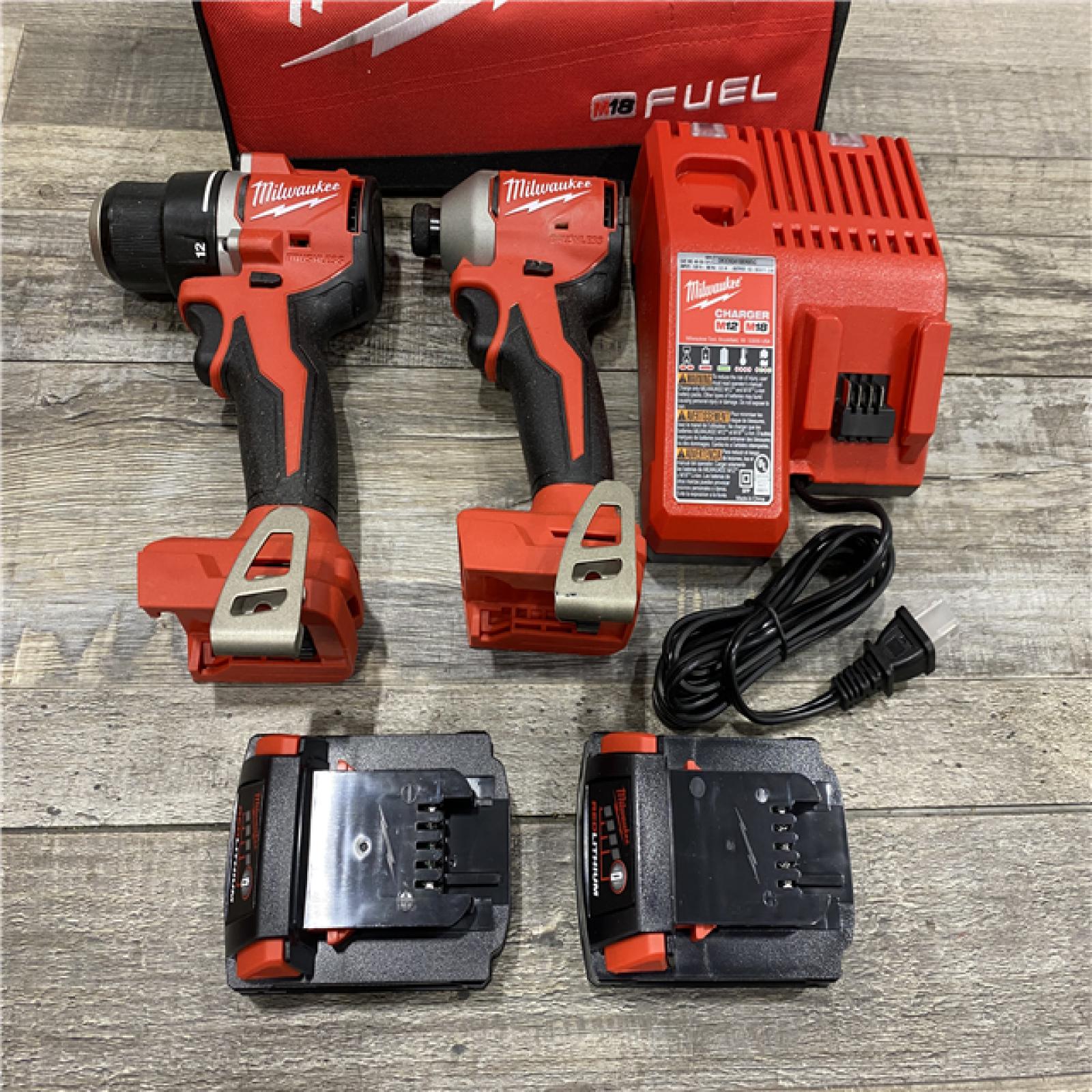 AS-IS Milwaukee 18V Lithium-Ion Brushless Cordless Compact Drill/Impact Combo Kit