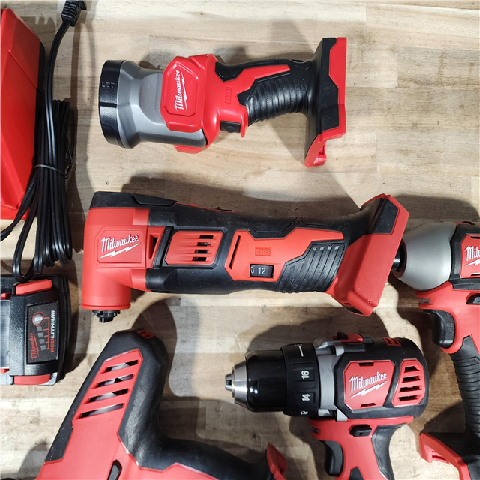 HOUSTON LOCATION - AS-IS MILWAUKEE 5 TOOL COMBO KIT W/ (2) BATTERY & CHARGER