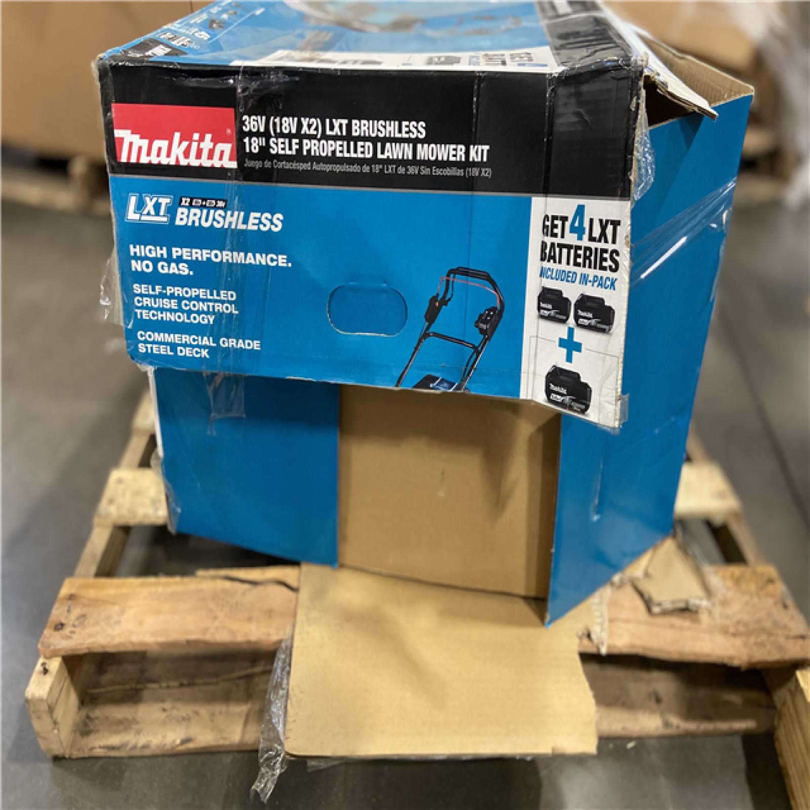 DALLAS LOCATION - Makita 18 in. 18V X2 (36V) LXT Lithium-Ion Cordless Walk Behind Self Propelled Lawn Mower Kit