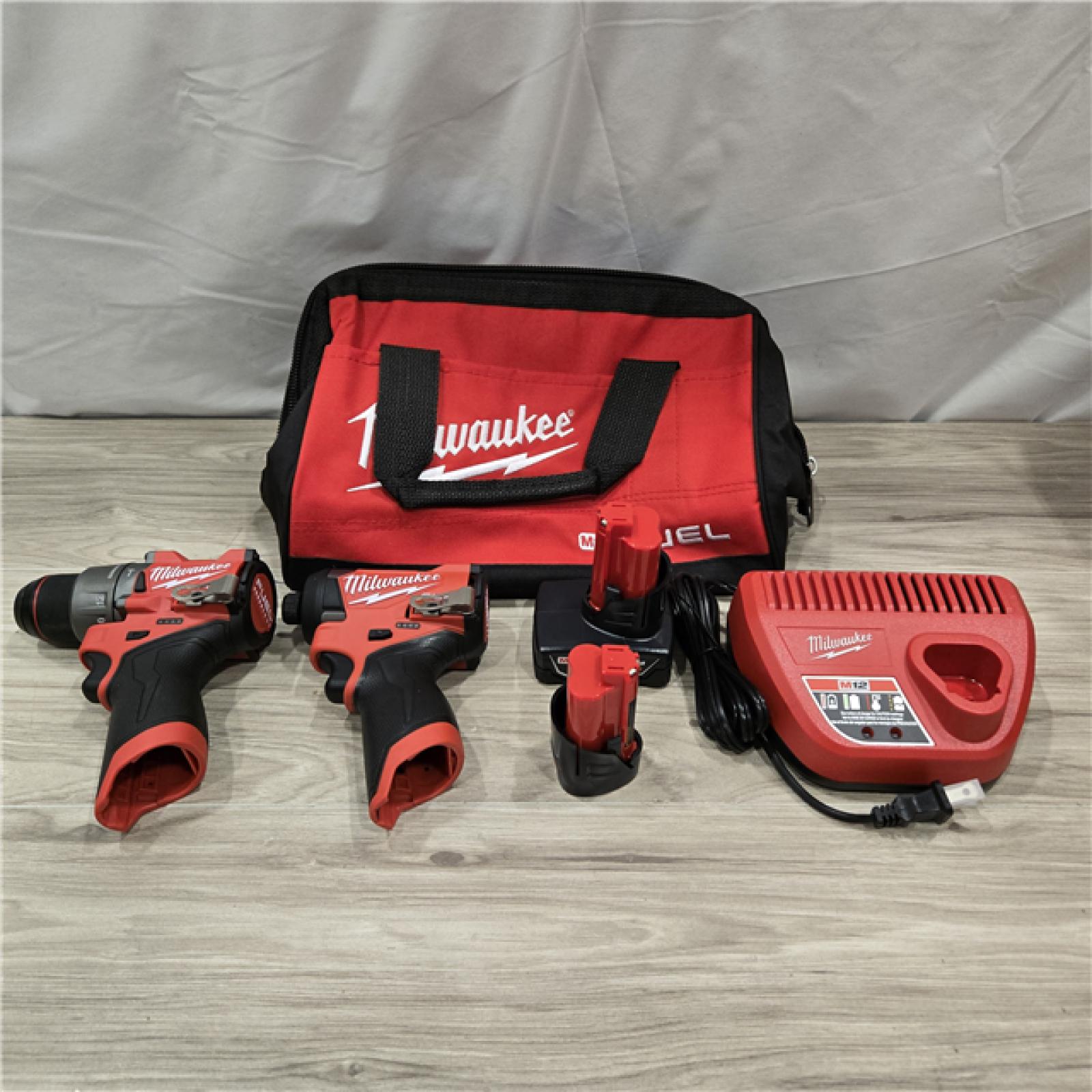 AS-IS Milwaukee 3497-22 12V Brushless Hammer Drill and Impact Driver Combo Kit