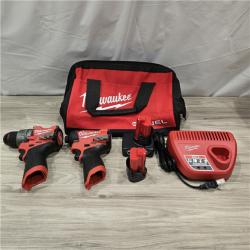 AS-IS Milwaukee 3497-22 12V Brushless Hammer Drill and Impact Driver Combo Kit