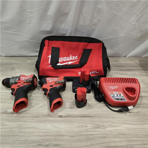 AS-IS Milwaukee 3497-22 12V Brushless Hammer Drill and Impact Driver Combo Kit