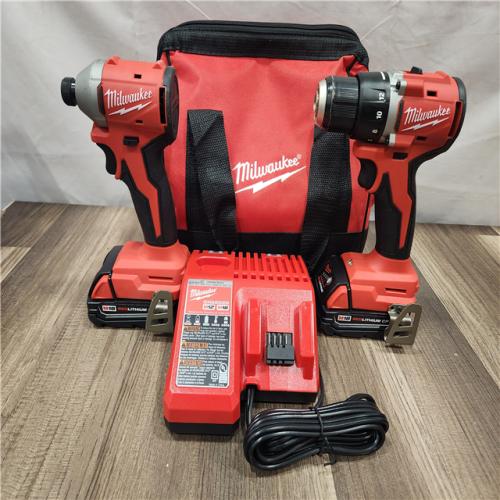 AS-IS- Milwaukee M18 Compact Brushless 2-Tool Combo Kit