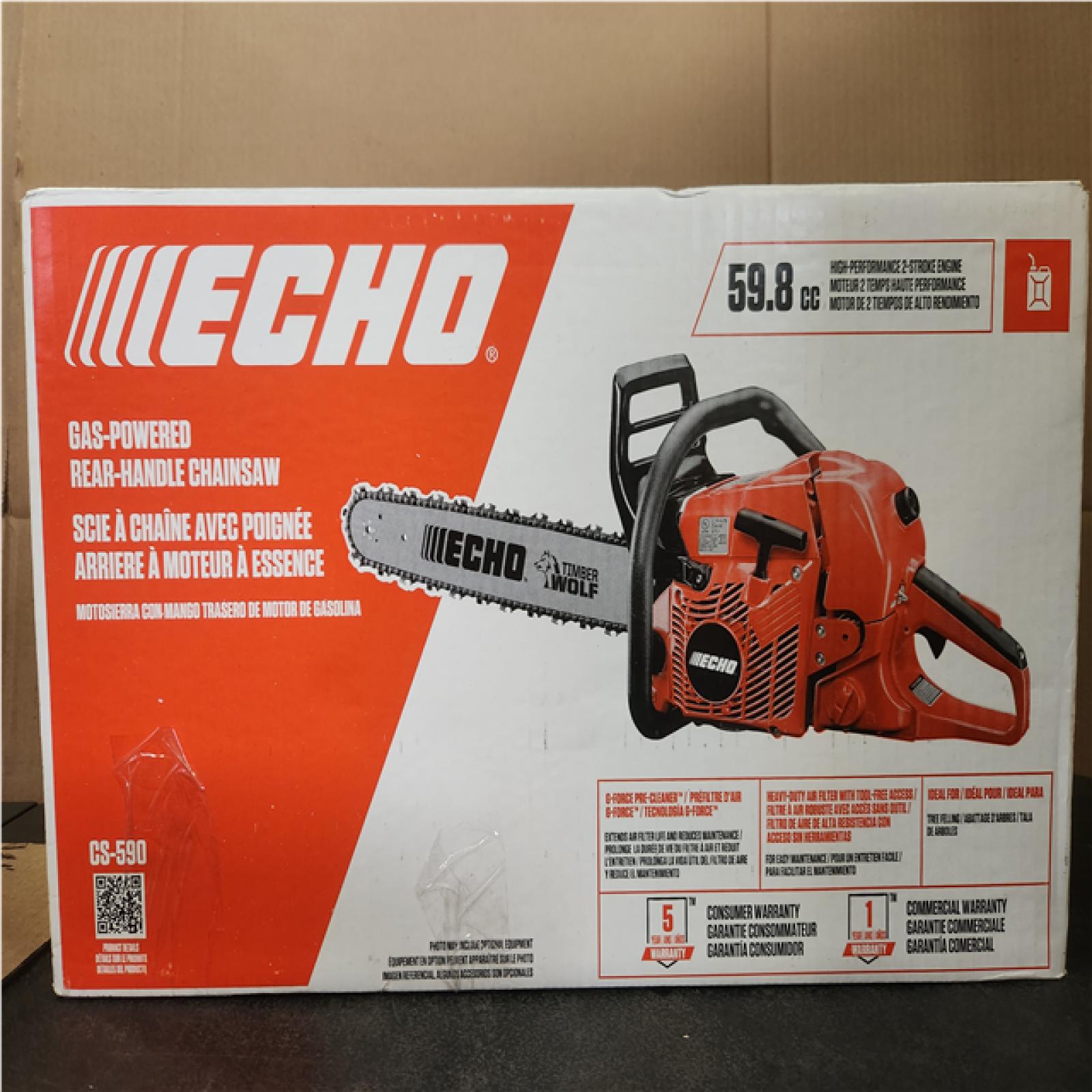 Phoenix NEW ECHO 20 in. 59.8 cc Gas 2-Stroke Rear Handle Timber Wolf Chainsaw