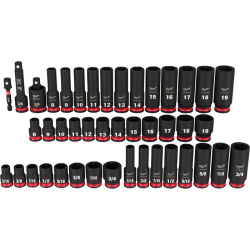 NEW - Milwaukee SHOCKWAVE 3/8 in. Drive SAE and Metric 6 Point Impact Socket Set (43-Piece)