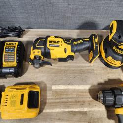 HOUSTON LOCATION - AS-IS DEWALT 20-Volt MAX Lithium-Ion Cordless 4-Tool Combo Kit with 2.0 Ah Battery, 3.0 Ah Battery and Charger