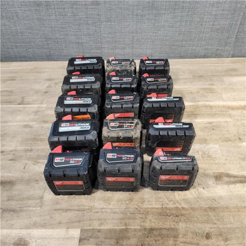 HOUSTON LOCATION - AS-IS MILWAUKEE BATTERY PACK QTY - 15