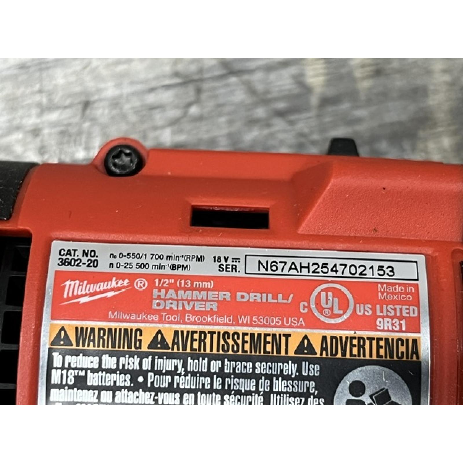 AS-IS Milwaukee 18V Lithium-Ion Brushless Cordless 1/2 in. Compact Hammer Drill/Driver Kit
