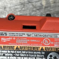 AS-IS Milwaukee 18V Lithium-Ion Brushless Cordless 1/2 in. Compact Hammer Drill/Driver Kit
