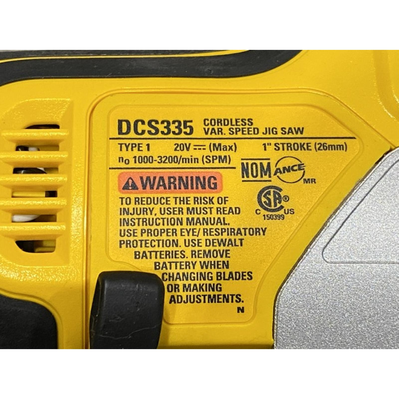 AS-IS DEWALT 20V MAX XR Cordless Barrel Grip Jigsaw (Tool Only)