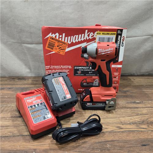 AS-IS Milwaukee M18 Compact Brushless 1/4  Hex Impact Driver Kit