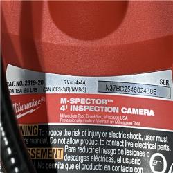 AS-IS Milwaukee M- Spector 4 ft. Inspection Sewer Camera Scope