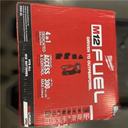 AS-IS Milwaukee M12 FUEL 12V Lithium-Ion Brushless Cordless 4-in-1 Installation 3/8 in. Drill Driver Kit with 4-Tool Heads