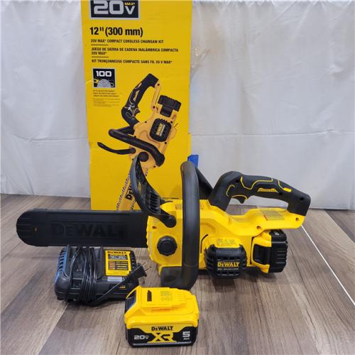 AS-IS   DEWALT 20V MAX Compact 12 Brushless Cordless Chainsaw Kit