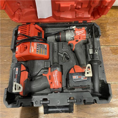 AS-IS MILWAUKEE M18 FUEL 18V Lithium-Ion Brushless Cordless Hammer Drill and Impact Driver Combo Kit (2-Tool) with 2 Batteries