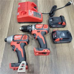 AS-IS Milwaukee M18 18V Cordless Brushed 2 Tool Drill/Driver and Impact Driver Kit