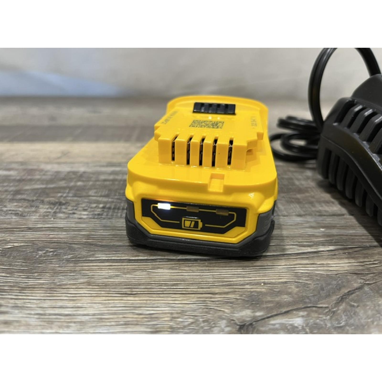 AS-IS DEWALT 20V MAX XR POWERSTACK Lithium-Ion Battery Starter Kit with 1.7Ah Battery and Charger