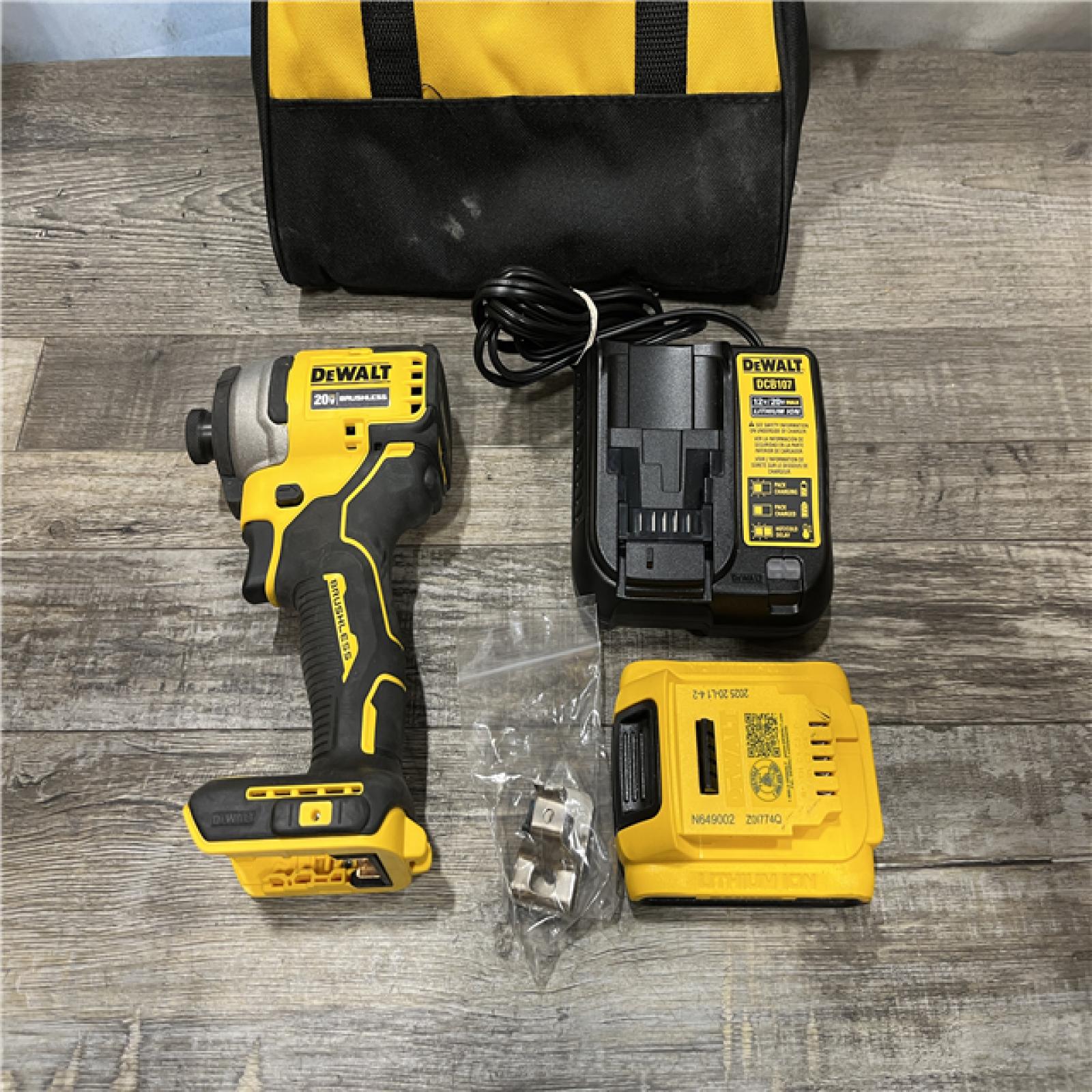AS-IS DEWALT Atomic 20V Max Lithium-Ion Brushless Cordless Compact 1/4 in. Impact Driver Kit