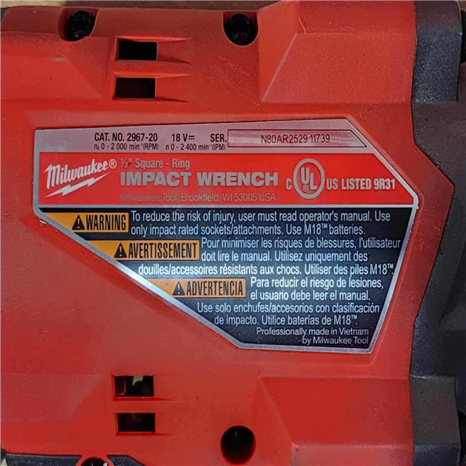 HOUSTON LOCATION - AS-IS Milwaukee FUEL 18V Lithium-Ion Brushless Cordless 1/2 in. Impact Wrench with Friction Ring (Tool-Only)