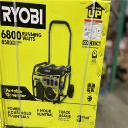 DALLAS LOCATION- NEW!- RYOBI 6800-Watt Recoil Start UL Gasoline Powered Portable Generator with CO Detect Shutdown Sensor