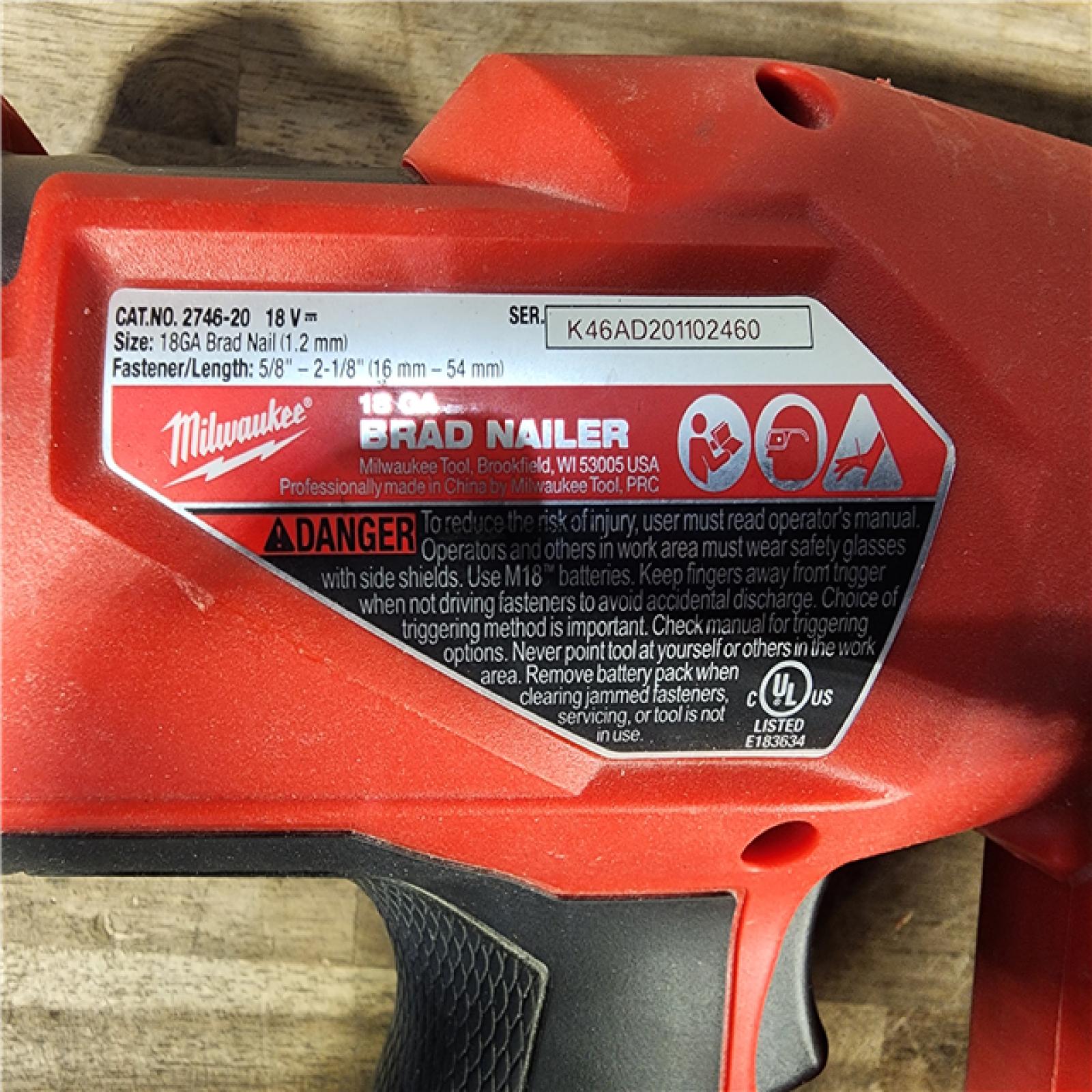 HOUSTON LOCATION - AS-IS Milwaukee M18 Fuel 18V Brushless 18-Gauge Brad Nailer 2746-20 (Bare Tool)