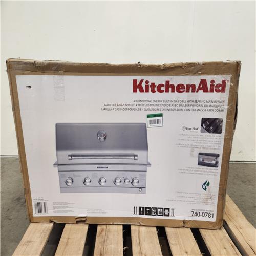 Phoenix Location NEW KitchenAid 4-Burner Built-in Propane Gas Island Grill Head in Stainless Steel with Rotisserie Burner