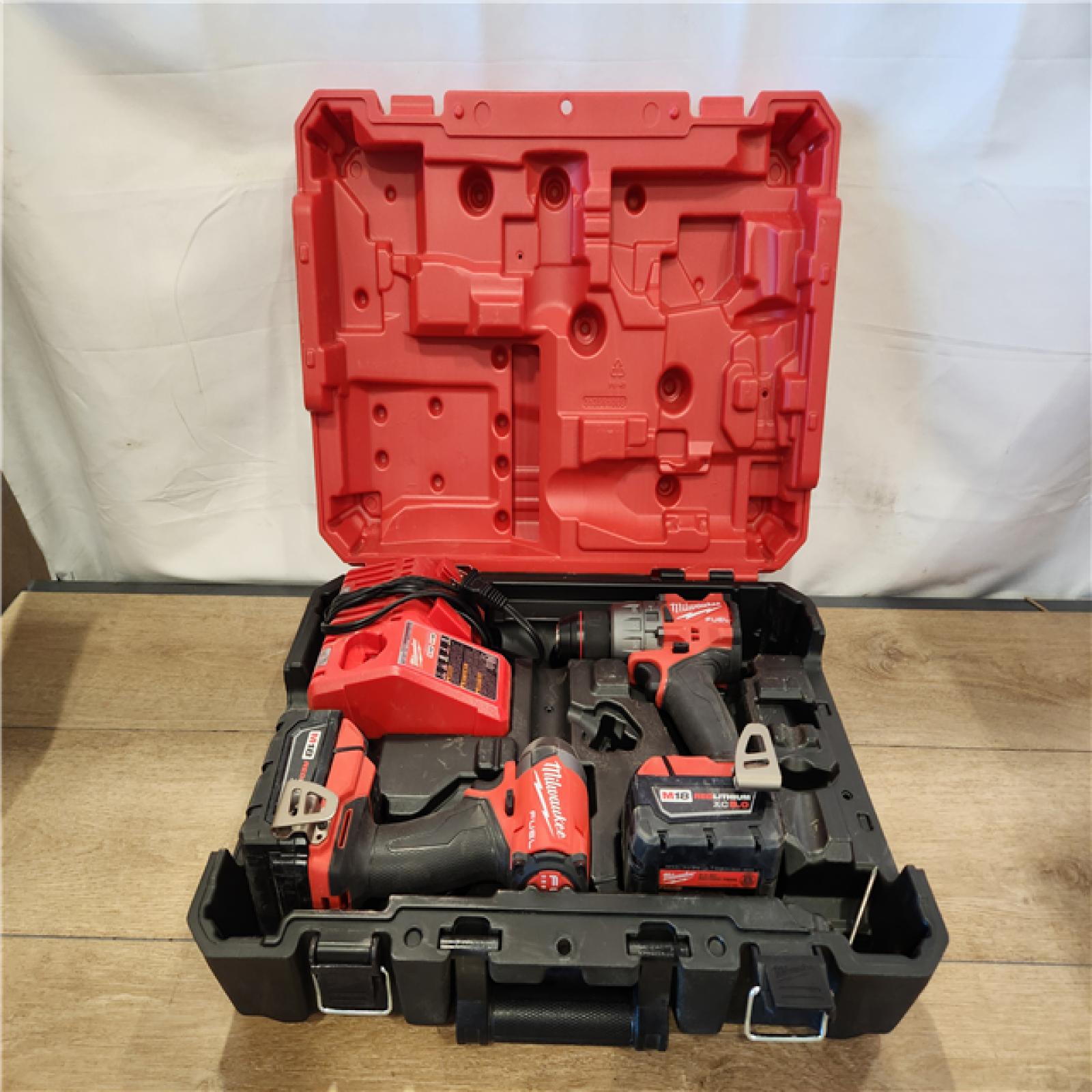 AS-IS- Milwaukee  FUEL 18V Lithium-Ion Brushless Cordless Hammer Drill and Impact Driver Combo Kit