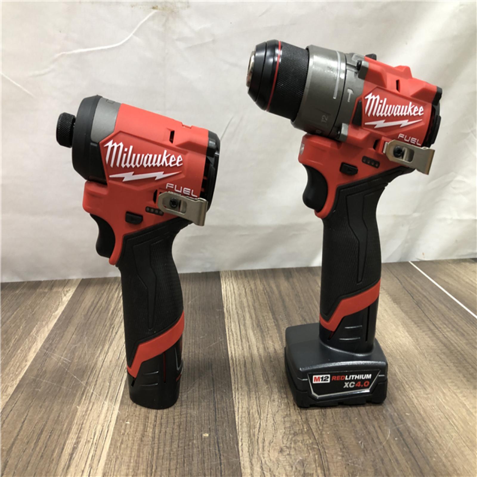 AS-IS Milwaukee  FUEL 12-Volt Lithium-Ion Brushless Cordless Hammer Drill and Impact Driver Combo Kit