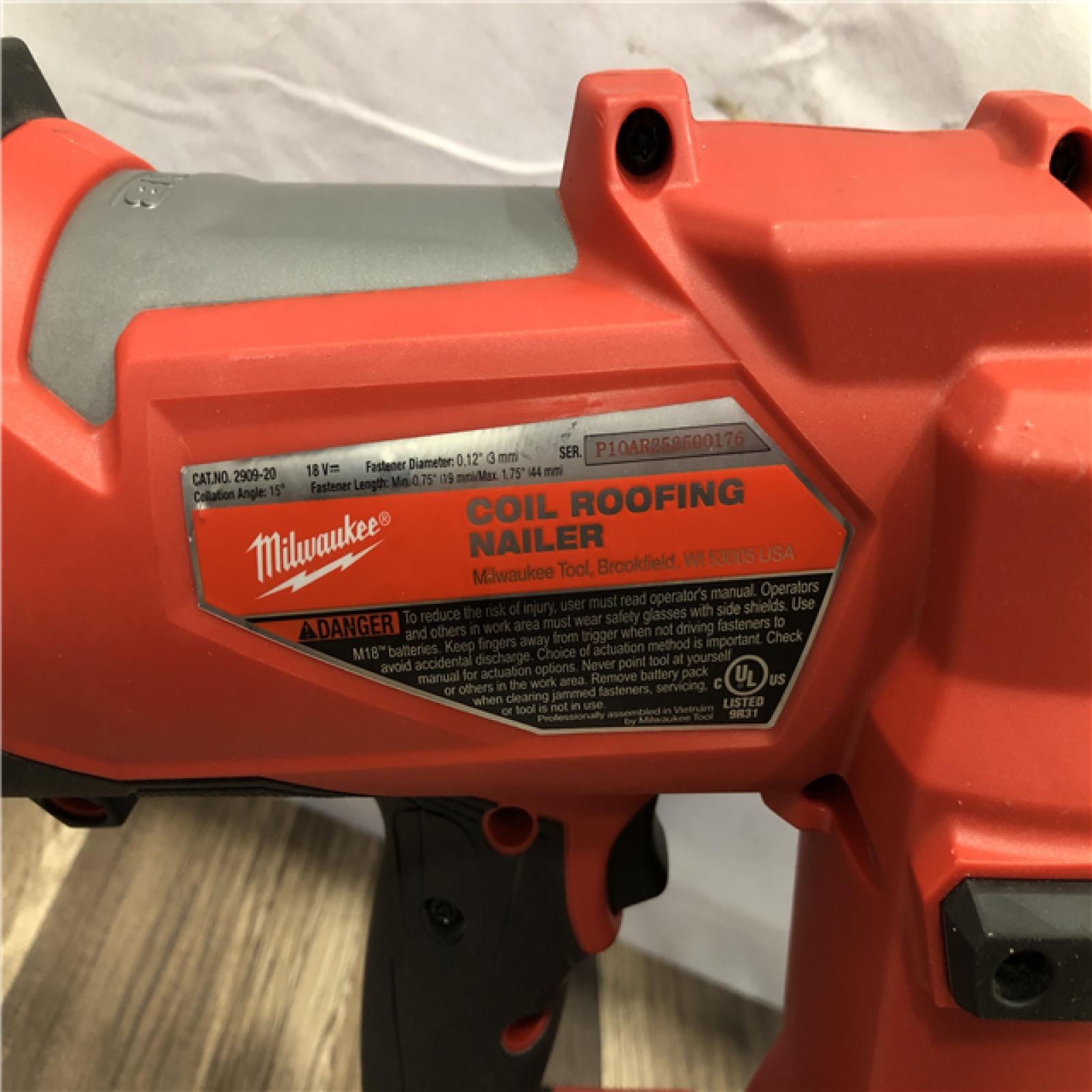 AS-IS Milwaukee  FUEL 18-Volt Lithium-Ion Brushless Cordless Coil Roofing Nailer (Tool Only)