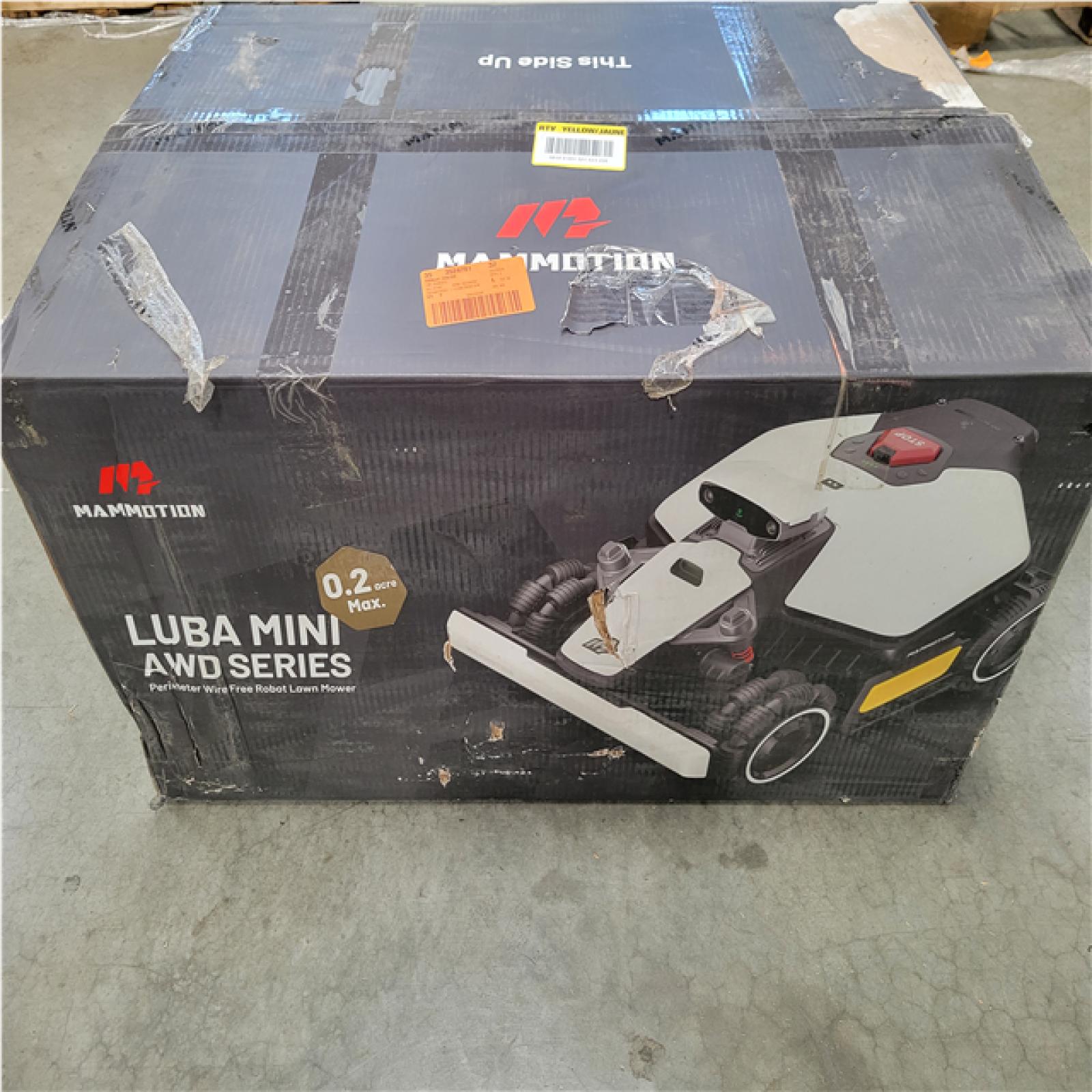 CALIFORNIA AS-IS MAMMOTION LUBA MINI AWD ROBOT LAWN MOWER W/ WALL MOUNT
