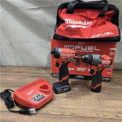 AS-IS Milwaukee 3497-22 12V Brushless Hammer Drill and Impact Driver Combo Kit