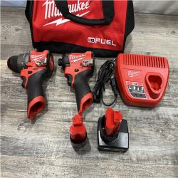 AS-IS Milwaukee FUEL 12-Volt Lithium-Ion Brushless Cordless Hammer Drill and Impact Driver Combo Kit
