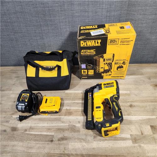 HOUSTON LOCATION - AS-IS DEWALT ATOMIC 20V MAX Lithium Ion Cordless 23 Gauge Pin Nailer Kit with 2.0Ah Battery and Charger