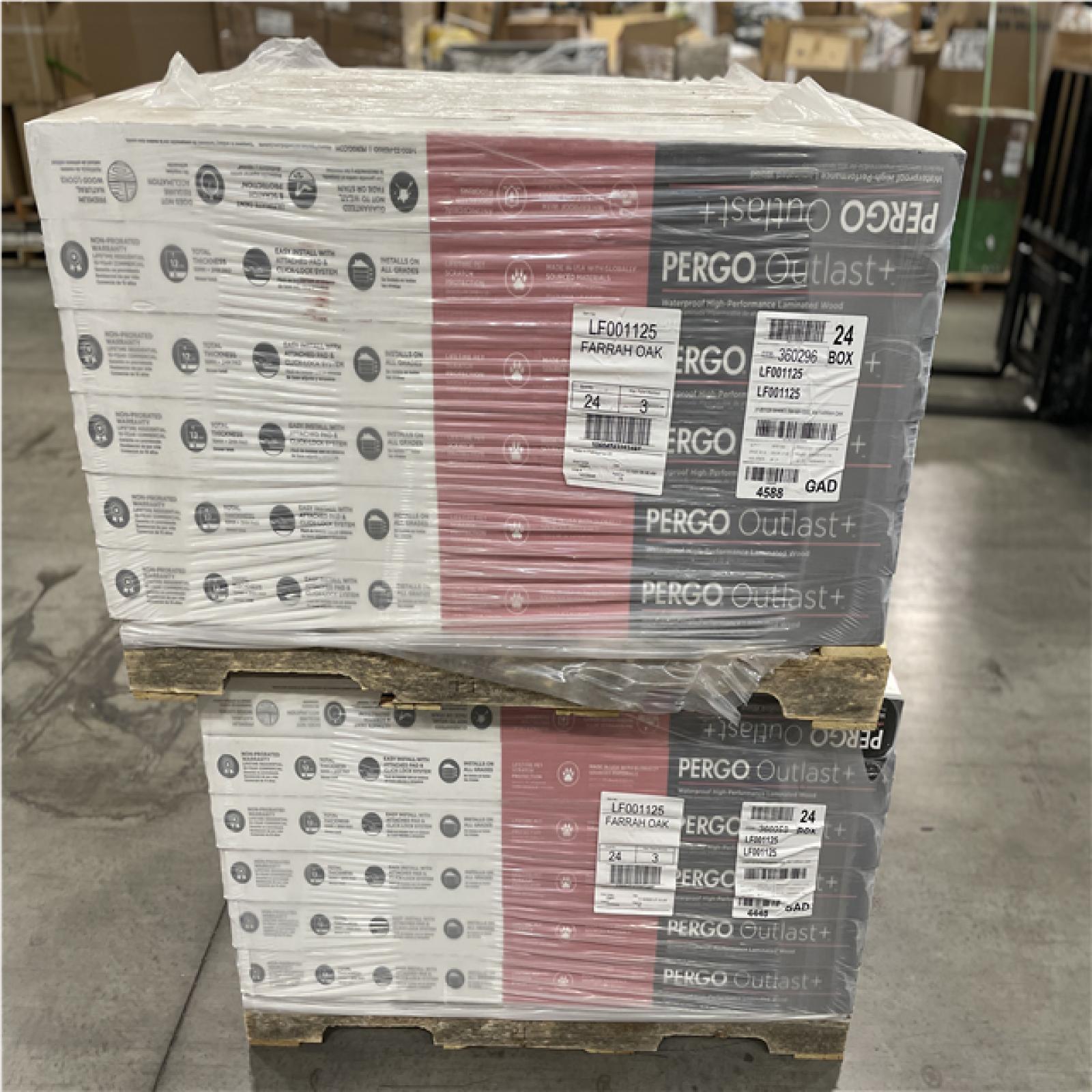 DALLAS LOCATION -Pergo Outlast+ Farrah Oak 12 mm T x 7.4 in. W Waterproof Laminate Wood Flooring (19.63 sq.ft./case) PALLET-(48 UNITS)