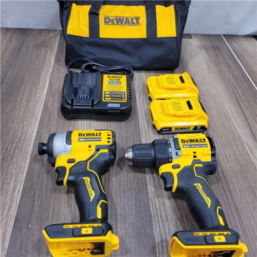 AS-IS DEWALT ATOMIC 20-Volt MAX Lithium-Ion Cordless Combo Kit (2-Tool) with (2) 2.0Ah Batteries, Charger and Bag